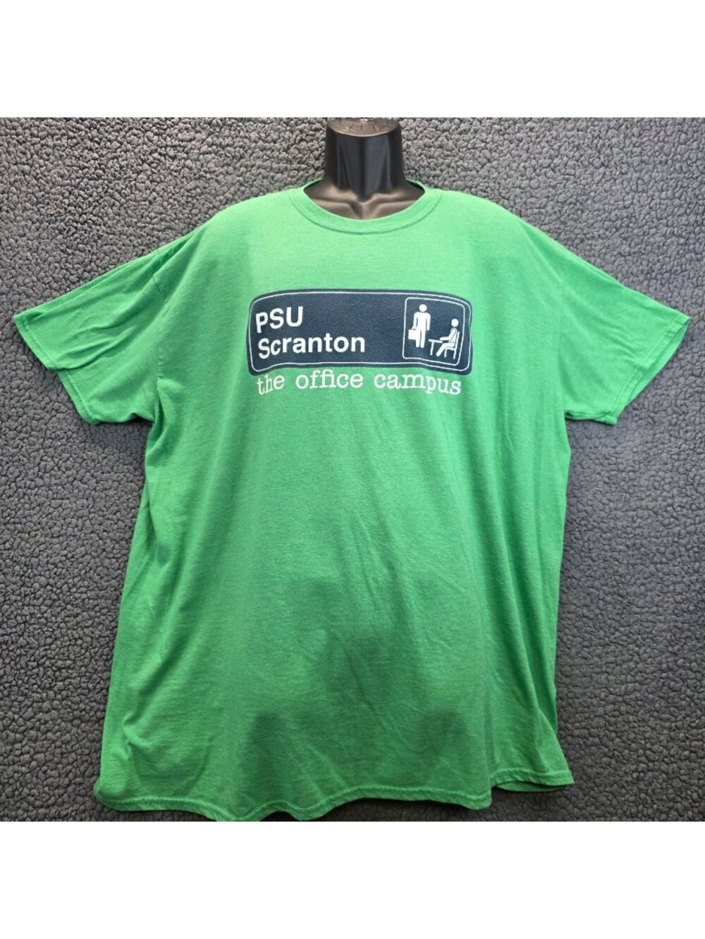 Gildan Mens Penn State Scranton The Office Campus Graphic T Shirt 3XL Green Soft